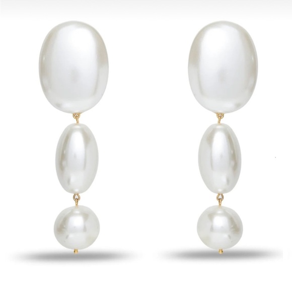 Lele Sadoughi Pearl Linear Bubble Earrings - Picture 1 of 9